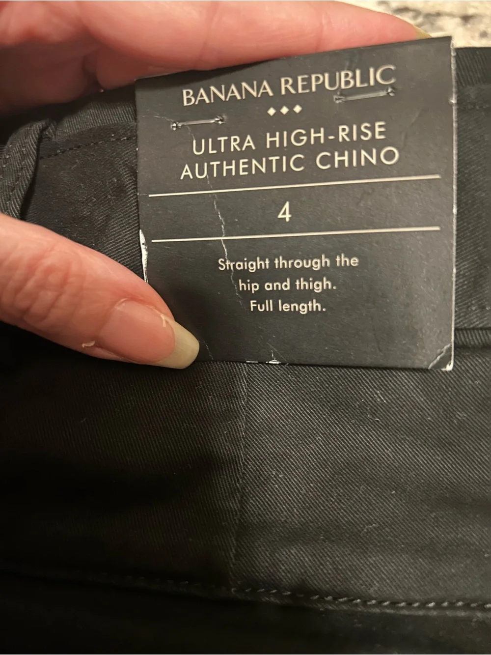 Banana Republic Ultra High Rise Authentic Chino Pants - Black